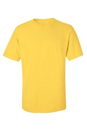 12 Adet Promosyon Tişört Fanila Sarı Renk Yarım Kol Sıfır Yaka ACPROFNLKR12