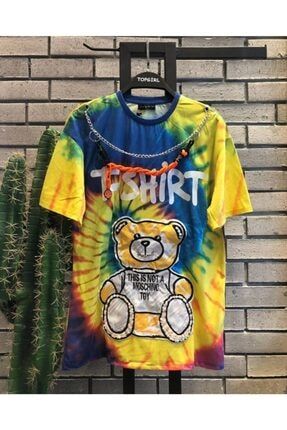 Özel Seri Aksesuarlı Tasarım Bear Oversize T-shirt Myfashionita761