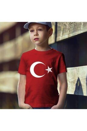 Ay Yıldızlı Türk Bayraklı Çocuk Tshirt Ay Yıldızlı T-shirt ayyıldıztshirt