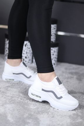 Beyaz - Kadın Yüksek Taban Jel Destekli Spor Ayakkabı SRH-53403