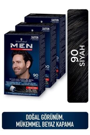 Men Perfect Saç Boyası 90 - Siyah X 3 Adet (YENİ AMBALAJ) SET.HNKL.2499