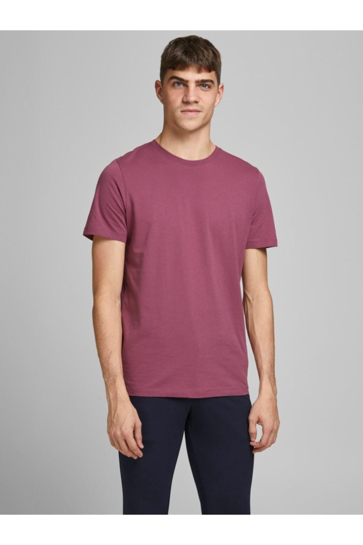 تی شرت صورتی مردانه Jack & Jones جک اند جونز Basic Dusty Rose Jack & Jones