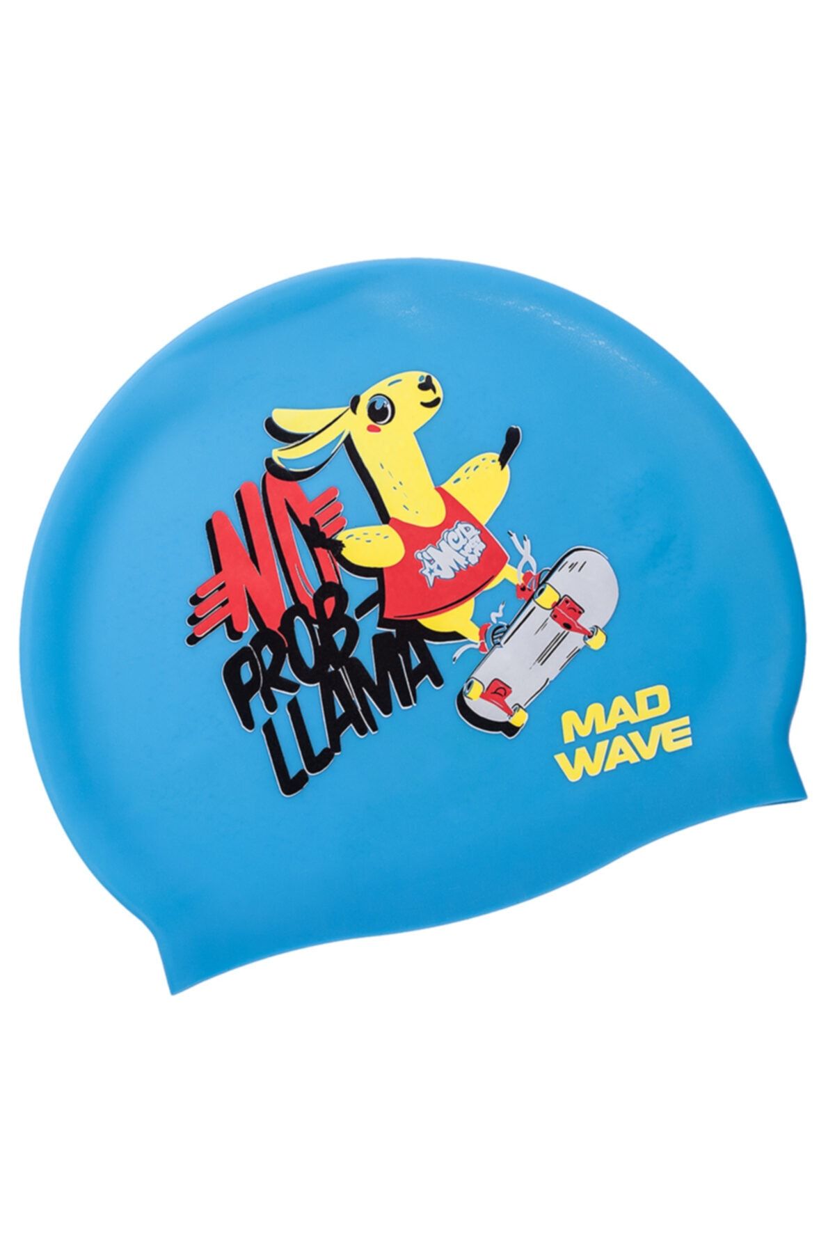 کلاه شنا آبی مردانه و زنانه سیلیکون جونیور Llama Azure One Mad Wave