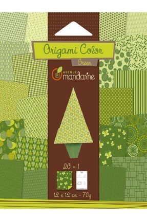 Origami Kağıdı, 12 X 12 Cm, 70 G, 20 Yaprak + 1 Şablon, Yeşil 42686O