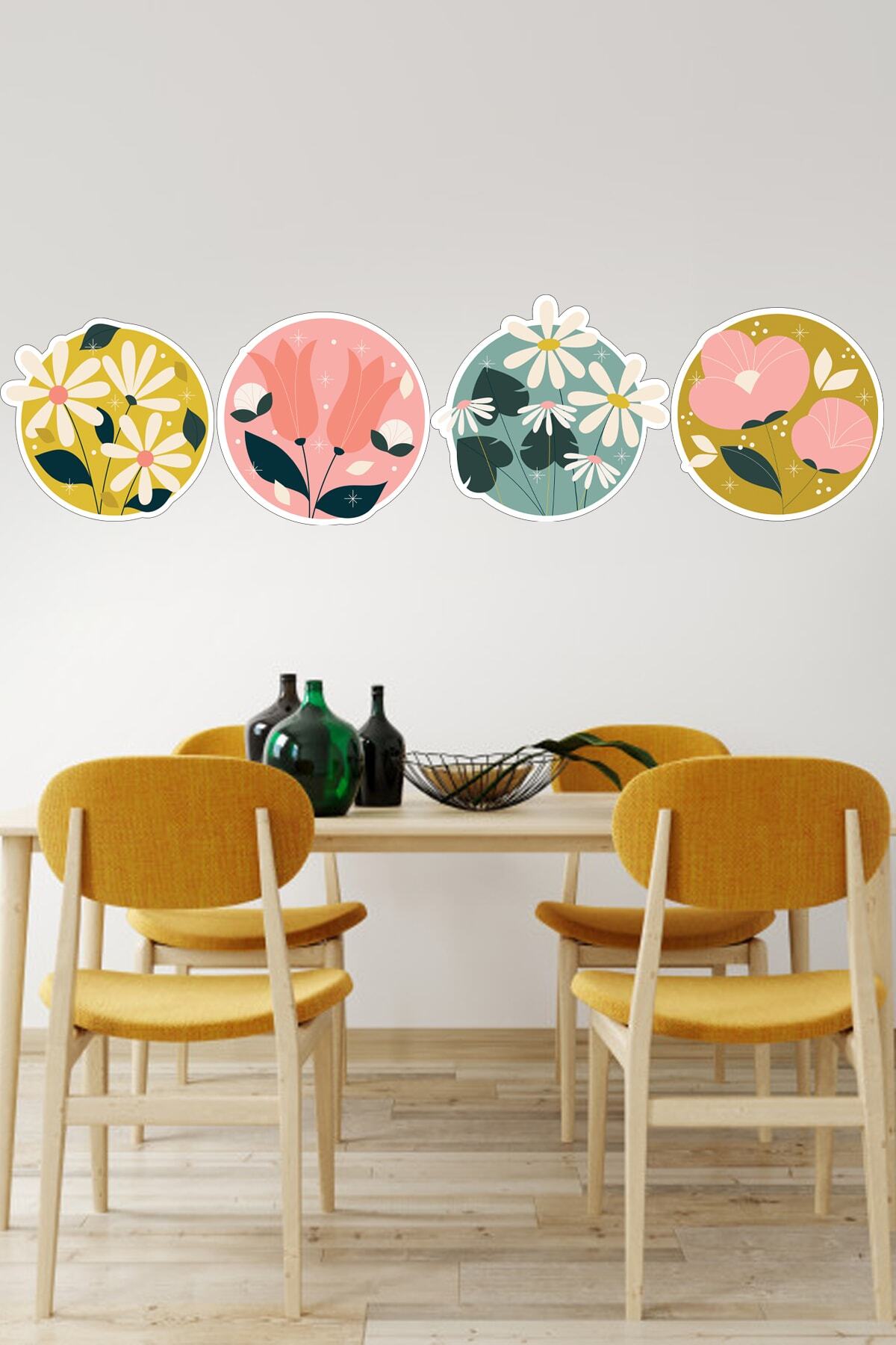 Çiçek Desenli Duvar Sticker 60x55 Cm