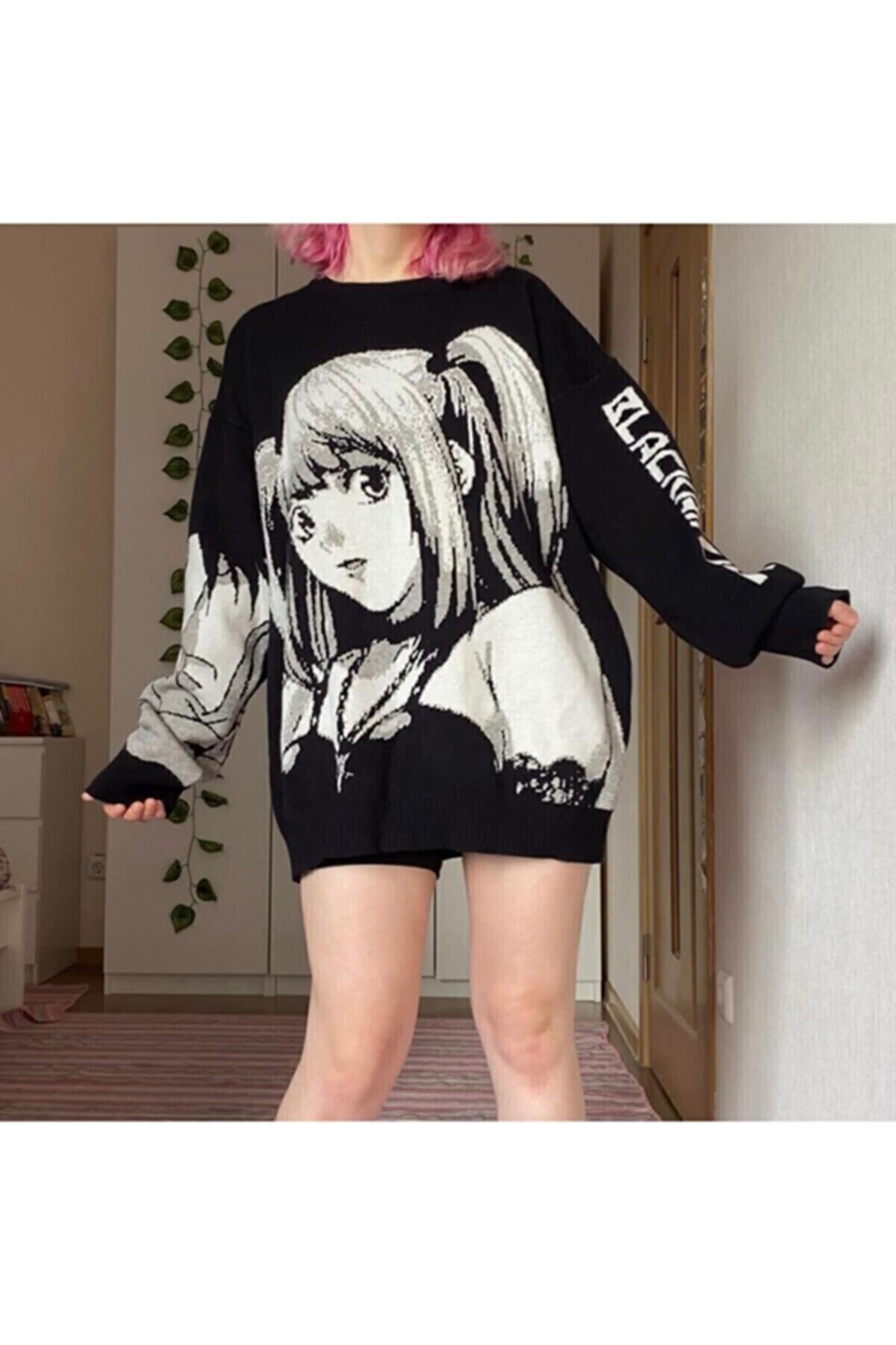 Touz Moda Anime Harajuku Death Note Misa Cosplay Siyah Oversize