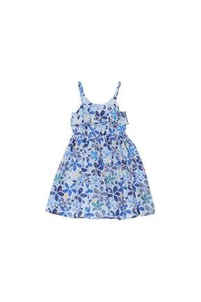 Kız Çocuk Çiçek Desenli Ip Askılı Fırfırlı Elbise 2211GK26045