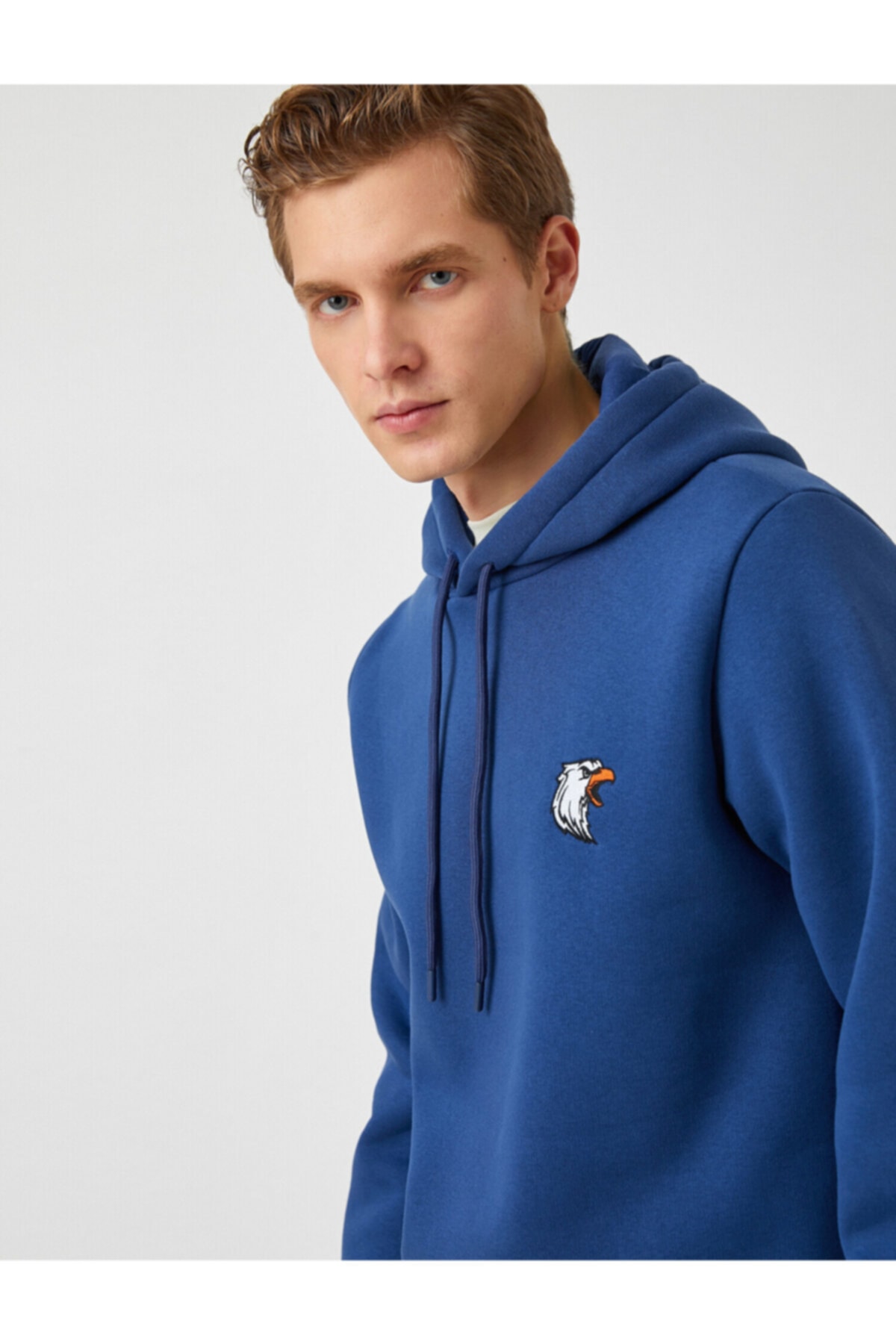 سویشرت مردانه آبی سرمه ای کوتون | 2KAM71587LK اورجینال - تصویر 7