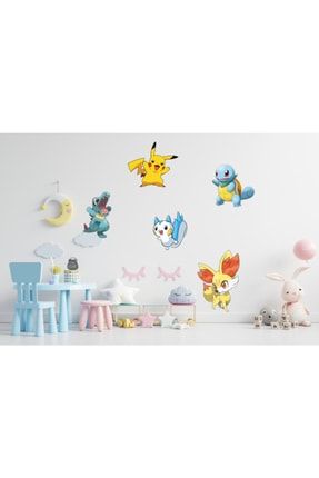 Pokemon Baskılı Çocuk Odası Duvar Sticker 70x100 Cm SPT1379