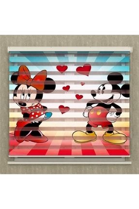 Kız Çocuk Odası - Mickey Ve Mini Mouse Baskılı Zebra Perde Poster-966-Zebra2022