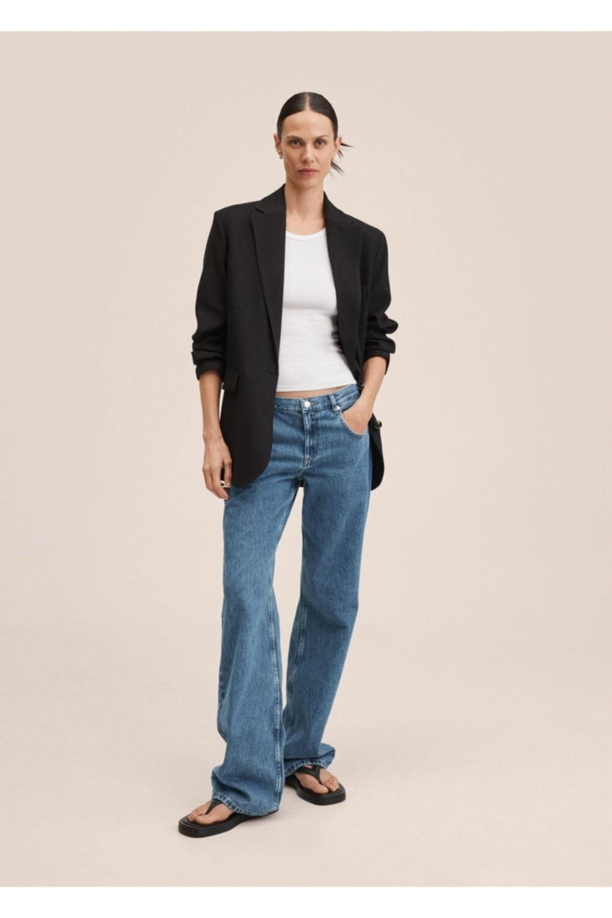 Düşük Belli Wideleg Jean