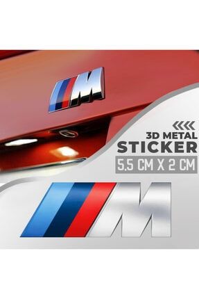 Bmw M Uyumlu Gümüş Renk Paslanmaz Metal Arma Sticker Yapışkanlı C8VFD5