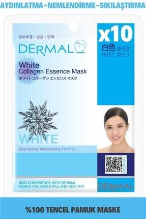 10'lu Beyaz Özlü Tek Kullanımlık Cilt Bakım Maskeleri DERMAL/SET/005