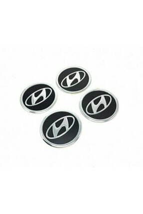 Jant Göbeği Etiketi 60mm Çap Siyah Jant göbeği etiketi Hyundai 60mm