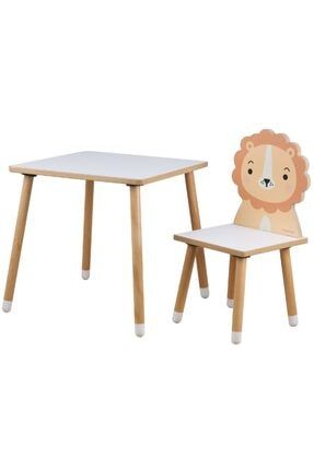 Yaz Sil Özellikli Çocuk Aktivite Masa Ve Sandalye Takımı-çocuk Aktivite Masası-çalışma Masası -aslan TYFPX24568