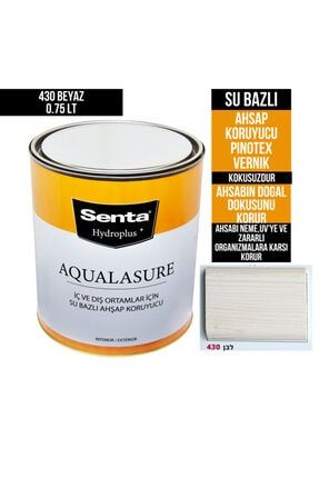 Aqualasure Su Bazlı Ahşap Koruyucu Vernik 0.75 Lt 430 Beyaz ( Su Bazlı Kokusuz Pinotex ) 4122