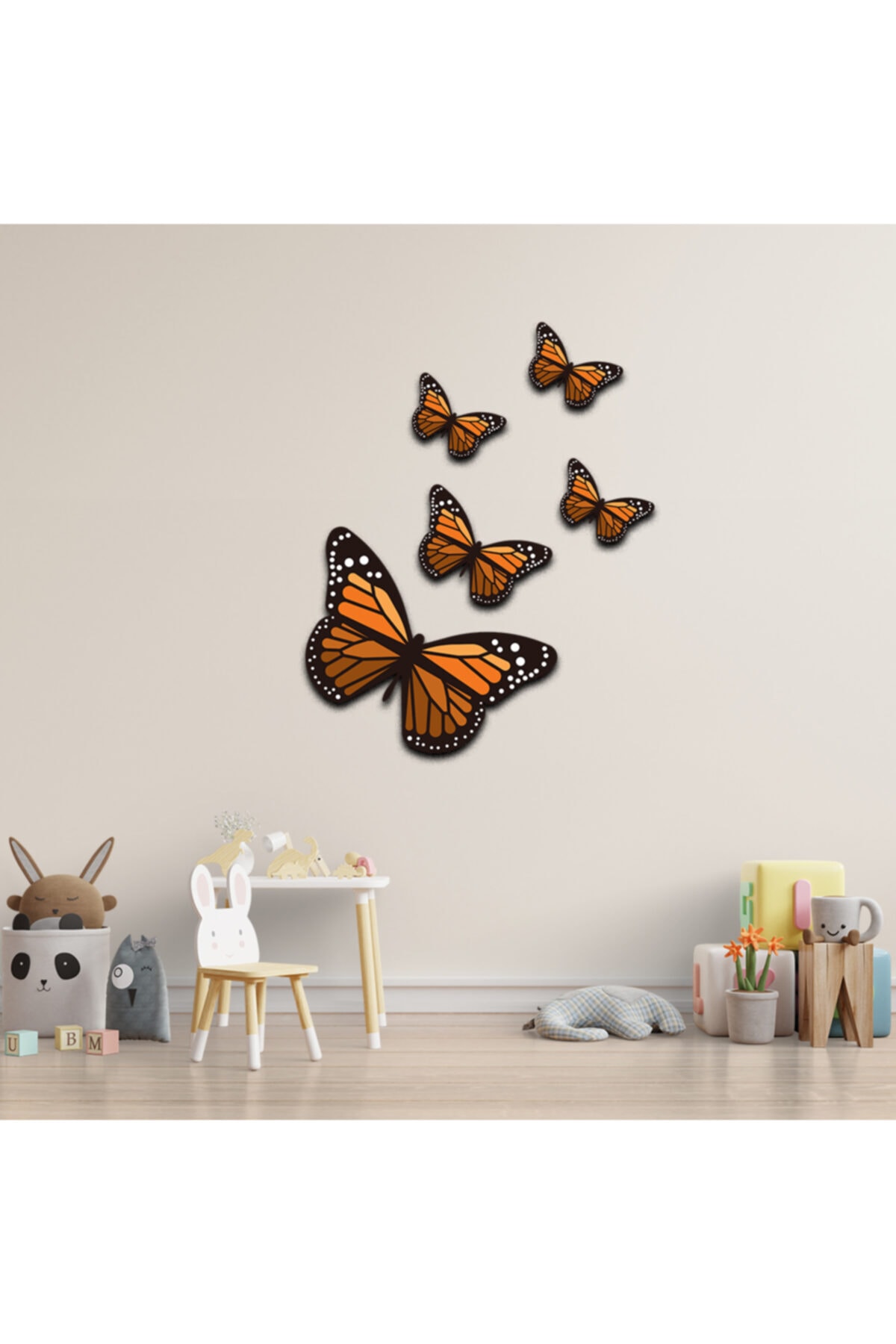 Kapbirhediye Kelebek Ahşap Çocuk Odası Süsü Duvar