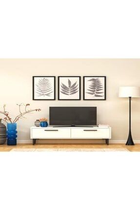 Karnaval Beyaz Renkli Dekoratif Modern Raflı Dolaplı Tv Ünitesi Televizyon Sehpası KARNAVALLENI