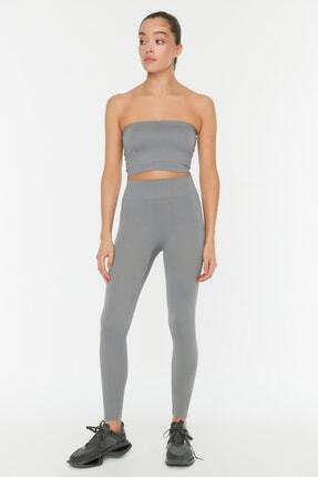 TRENDYOLMİLLA Antrasit Seamless Fitilli Spor Tayt TWOAW20TA0071