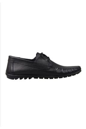 Mp 4677 Erkek Siyah Hakiki Deri Bağcıklı Hafif Günlük Yürüyüş Casual Oxford Baba Ayakkabı TYC00367833831