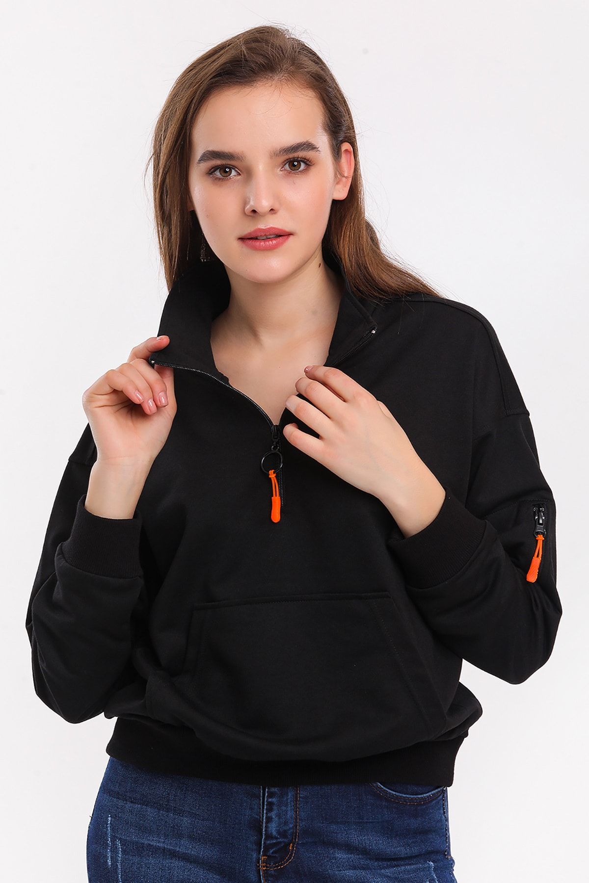 Mahalay Kadın Sweatshirt Siyah