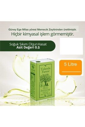Zeytinyağı 5 Litre Yeni Sezon Soğuk Sıkım Olgun Hasat Memecik Yolandafarms® Olive Oil Yol-2055