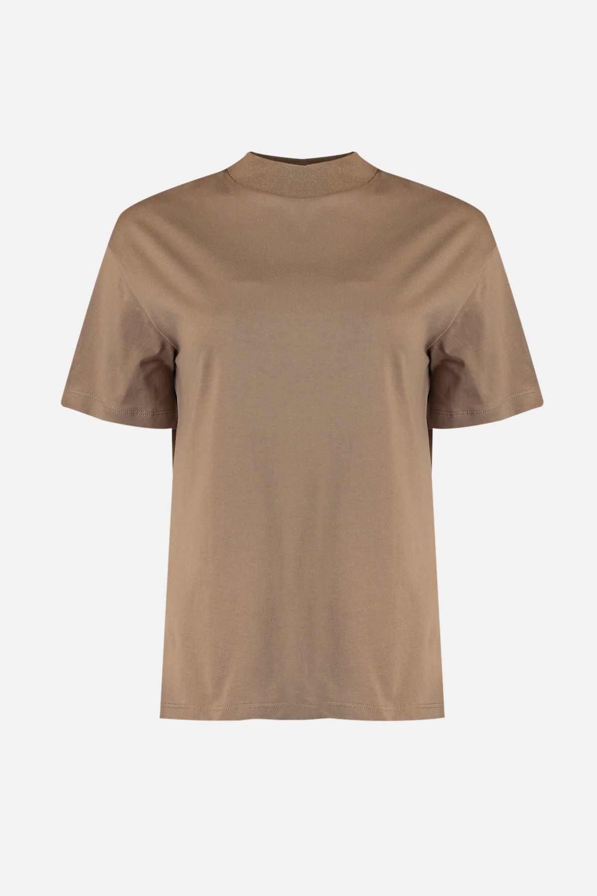 Trendyol Collection-Beige-Mink 2 Pack 100% Cotton Basic High Collar Knitted T-Shirt TWOSS20TS1500 8