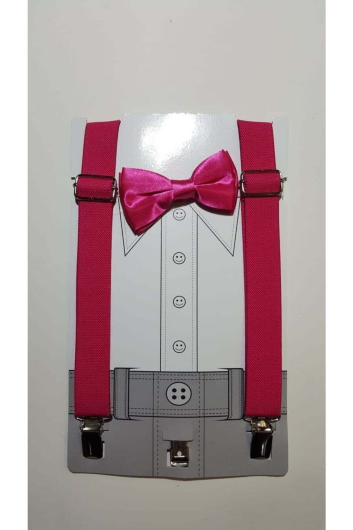 redbug kids Erkek Çocuk Fuşya Askı Papyon Set