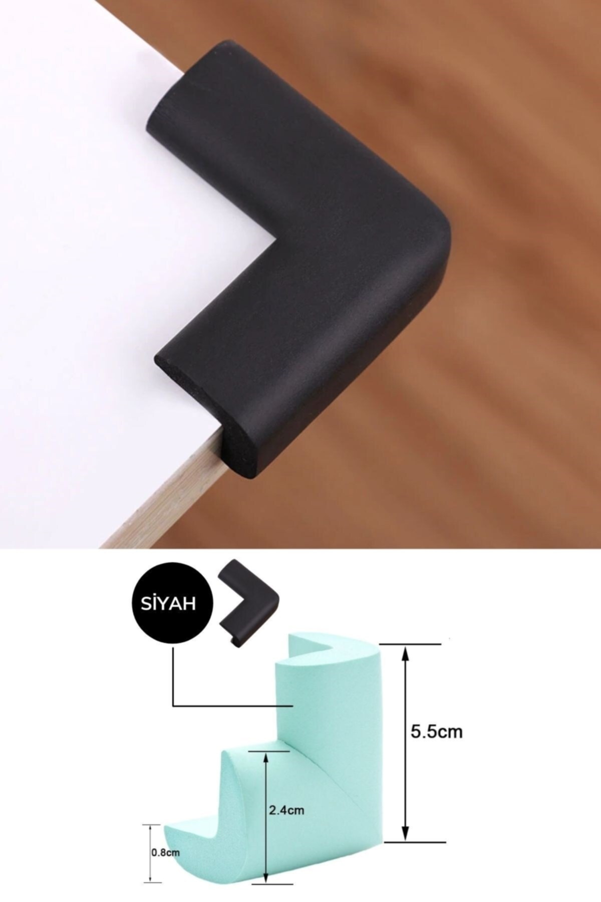 Buffer Kauçuk Bebek Çocuk Masa Sehpa Ünite Kenar Köşe Darbe Koruyucu Güvenlik Seti fotoğrafı 2 (önizleme)