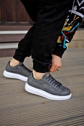 Gray Model Desenli Sneakers KNK044
