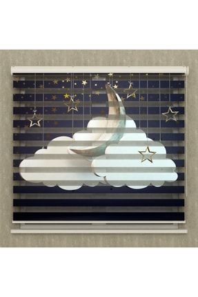 Bebek Odası - Ay Ve Bulutlar Baskılı Zebra Perde Poster-004-Zebra2022