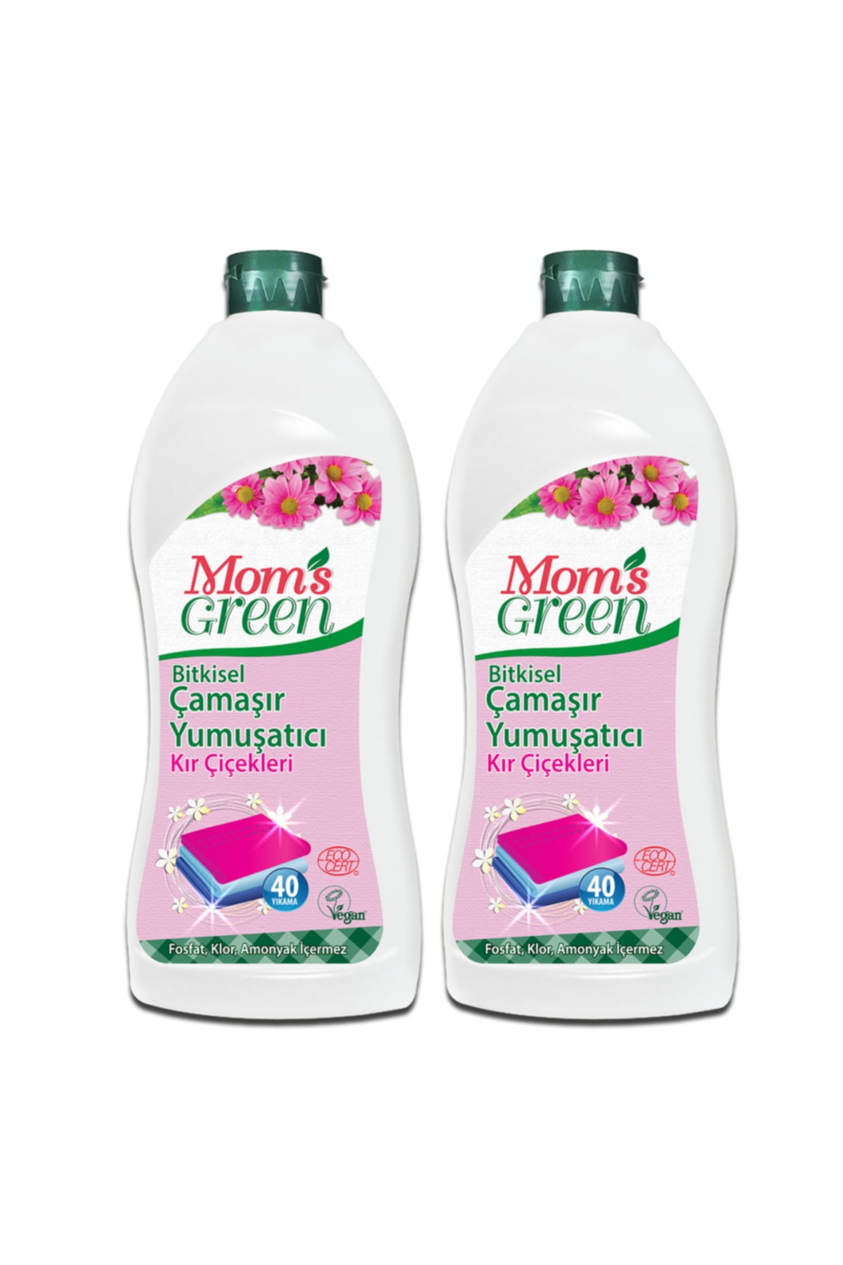 Mom's Green 2'li Set Bitkisel Çamaşır Yumuşatıcı Kır Çiçekleri 80 Yıkama