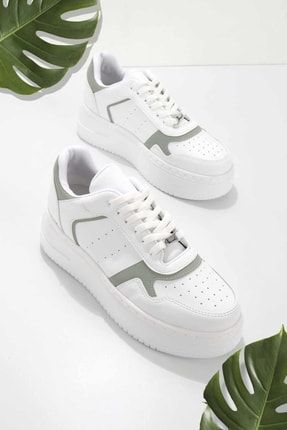 Beyaz Su Yeşili Kadın Sneaker K01836000609