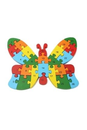 Kelebek Figürlü Ahşap Puzzle Sevimli Hayvan Figürleri Ahşap Yapboz TD341262MD