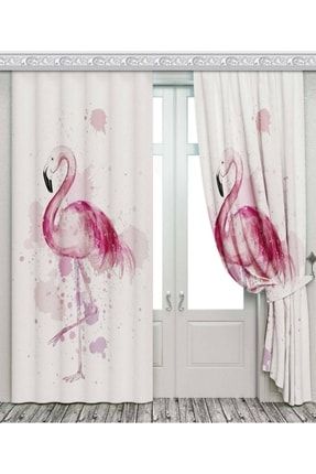 Mutfak - Flamingo Vektör - Baskılı Fon Perde Poster-2750
