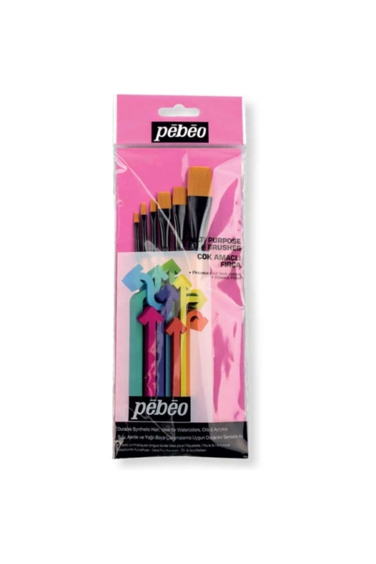 Pebeo-Brush Set:3 - 6-Piece Flat Tip 3