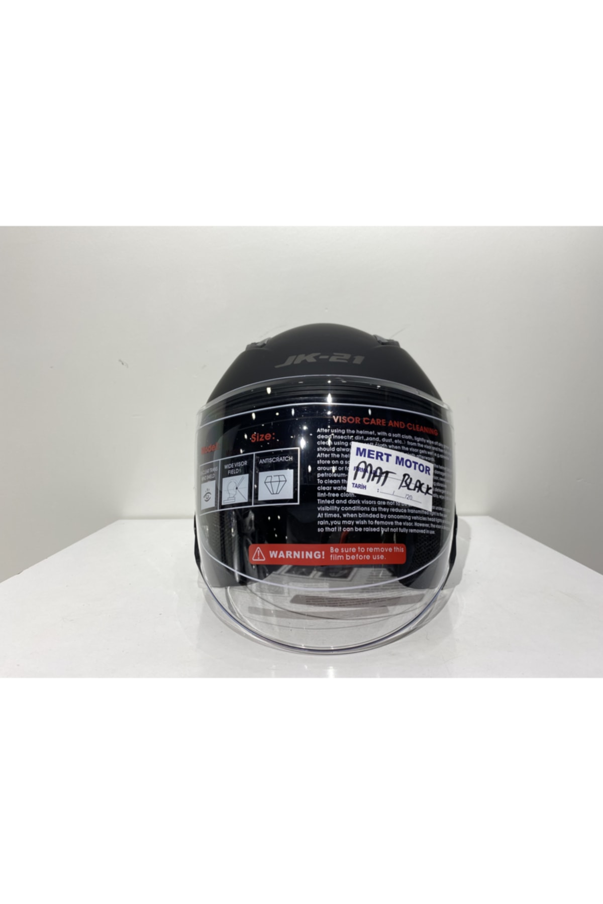Jk 512 Güneş Vizörlü Mat Siyah Açık Kask
