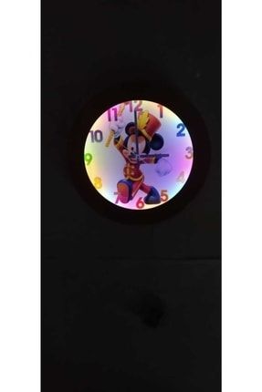 Ledli Işıklı Mickey Mouse Çocuk Odası Duvar Saati Aplik 36 Cm Metal ffdg5554441122