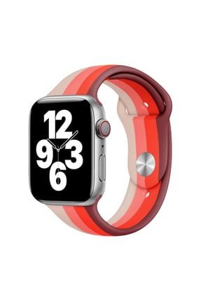 Apple Watch Seri 7/8 41mm Uyumlu Renkli Şık Tasarım Jel Silikon Kordon NZH-KRD-MIL-GNC-060