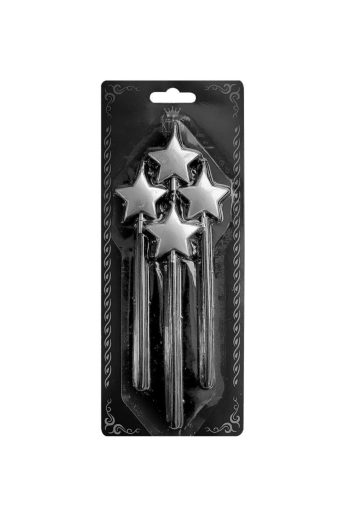 BEST PARTİ DOĞUM GÜNÜ PARTİ SÜSLERİ Gümüş Yıldız Şekilli Mum 4'lü