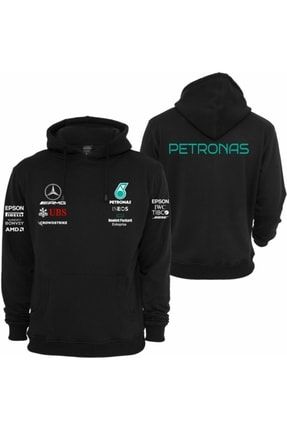 F1 Petronas Amg Tasarım Unisex Siyah Kapüşonlu Sweatshirt 14000015136