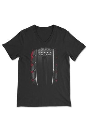 Audi V Yaka Unisex Tişört T-shirt VXA82