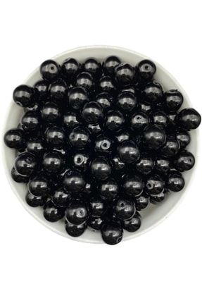 50 Gr, 12mm Siyah Renk Cam Inci Boncuk, Takı Aksesuar Yapım Boncuğu (50gr,-23adet ) 12CAMINCISIYAH
