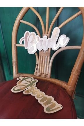 Bride Groom Dekoratif Sandalye Arkası Yazı ÖA1638