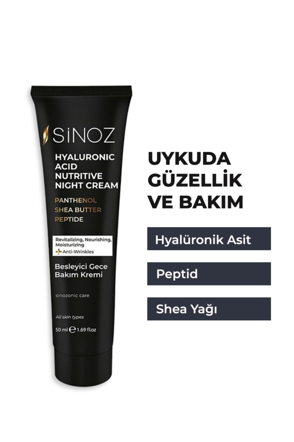 Sinoz Yenileyici Besleyici Gece Bakım Kremi 50 ML