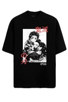 Demon Slayer Siyah Oversize T-shirt VHN1589