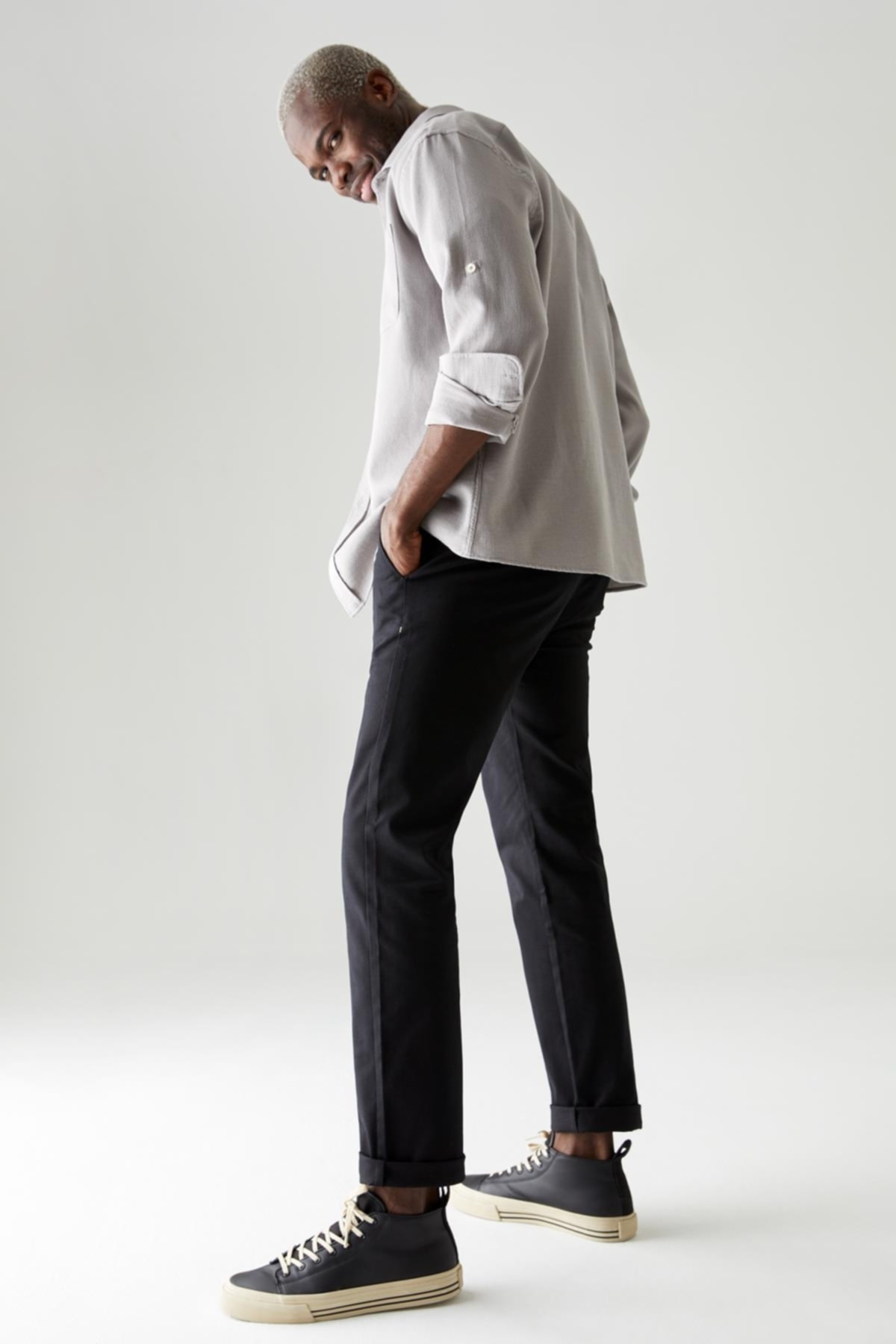 شلوار دیفکتو مردانه مشکی سیاه کتان مدل فیت Defacto