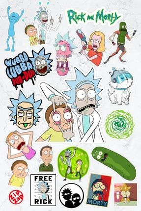 Rick And Morty Sticker Paketi (20 ADET) ZPZPSTCrm1
