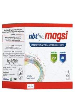 Nbt Life Magsi Magnezyum P5p Vitamin B6 90 Kapsül | Magnezyum Sitrat NBT3008