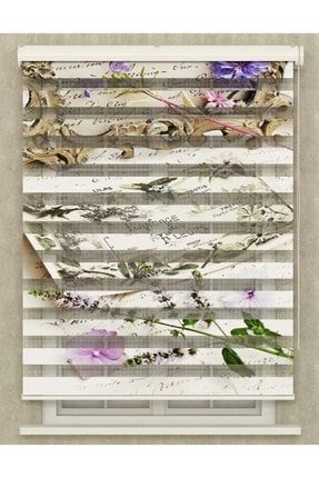 Yatak Odası - Çiçekler Ve Mektup Baskılı Zebra Perde Poster-917-Zebra2022